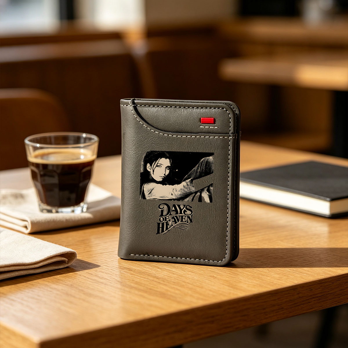 Days of Heaven: A Woman's Gaze in Monochrome - Vertical Style Wallet