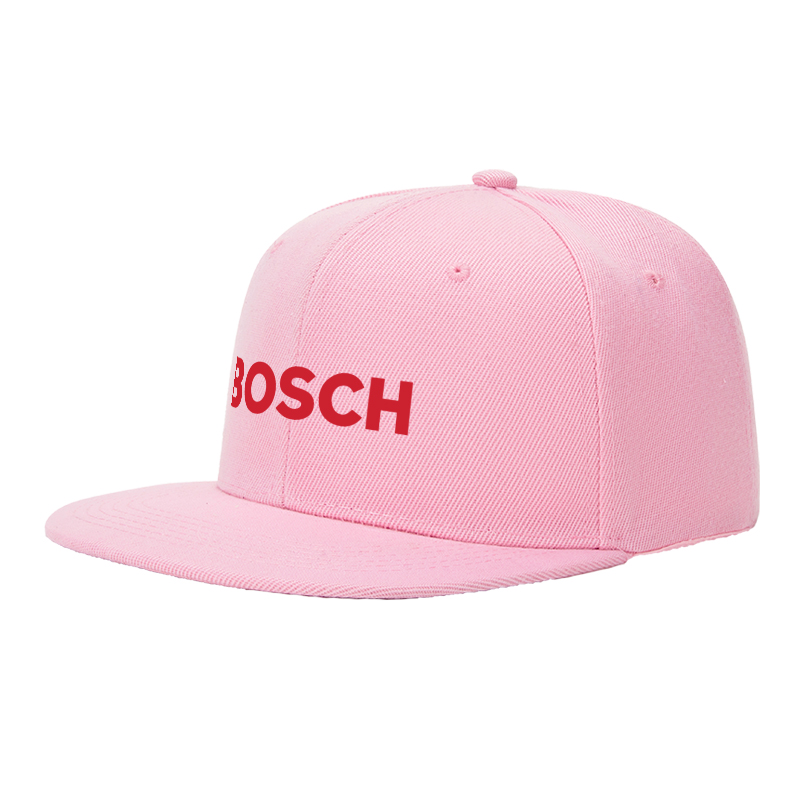 Flat Brim Baseball Cap Bosch Logo Print Streetwear Underground Skate Style for Basketball Court Skate Park Urban Lifestyle Skaters Rappers Streetwear Enthusiasts