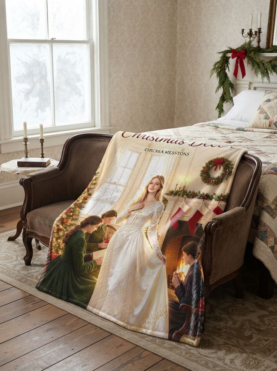 Custom Photo Flannel Blanket Personalized Face Portrait Throw Blanket Soft Plush Fleece Cozy Holiday Keepsake Gift for