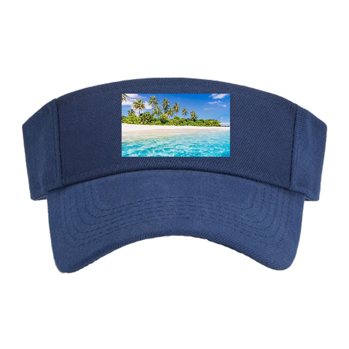 Crystal Clear Waters and Palm Trees on a Tropical Beach -  Visor cap