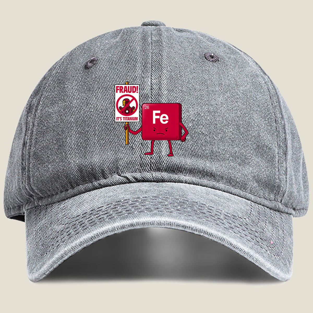 Iron Fe vs. Titanium Fraud - Washed Denim - Baseball Cap