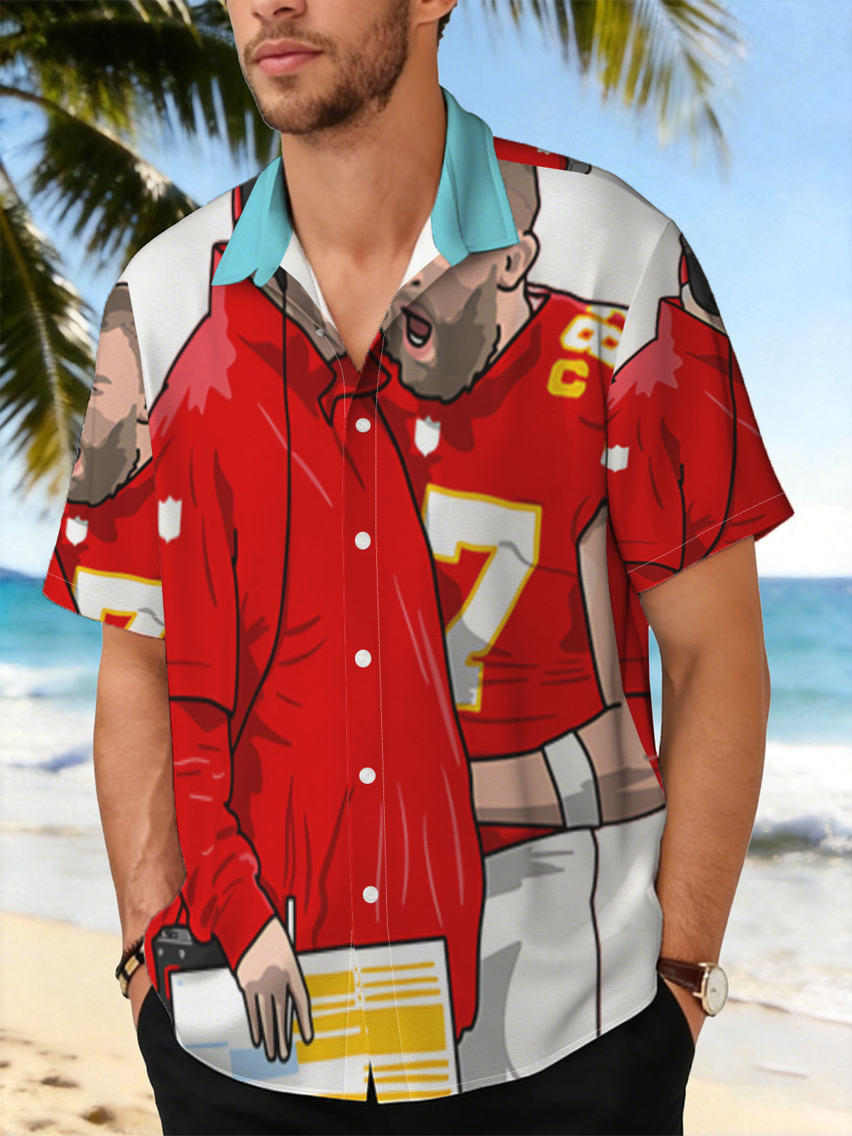 Andy Reid and Patrick Mahomes in Kansas City Chiefs Uniforms -  Shirt