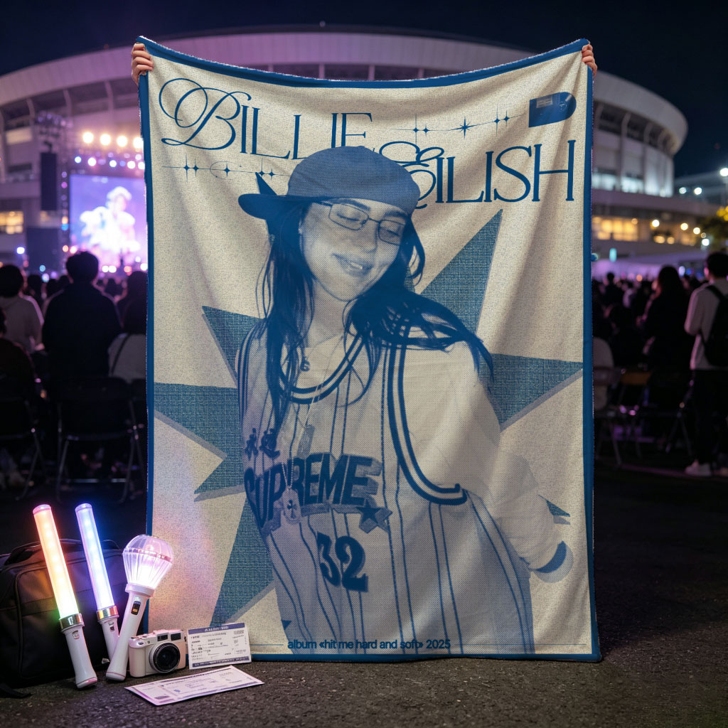 Billie Eilish in Baseball Jersey Pose on Album Art for 