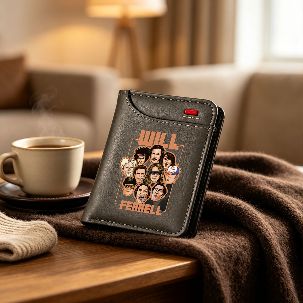 Will Ferrell: Iconic Characters and Roles Collage - Vertical Style Wallet