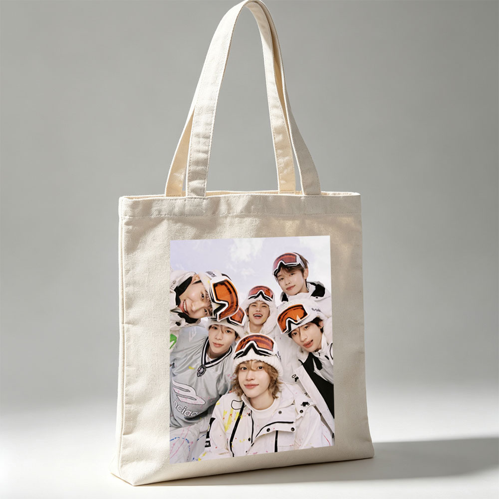 NCT Dream Skiing Adventure in Winter Wonderland Group Photo - Canvas tote bags