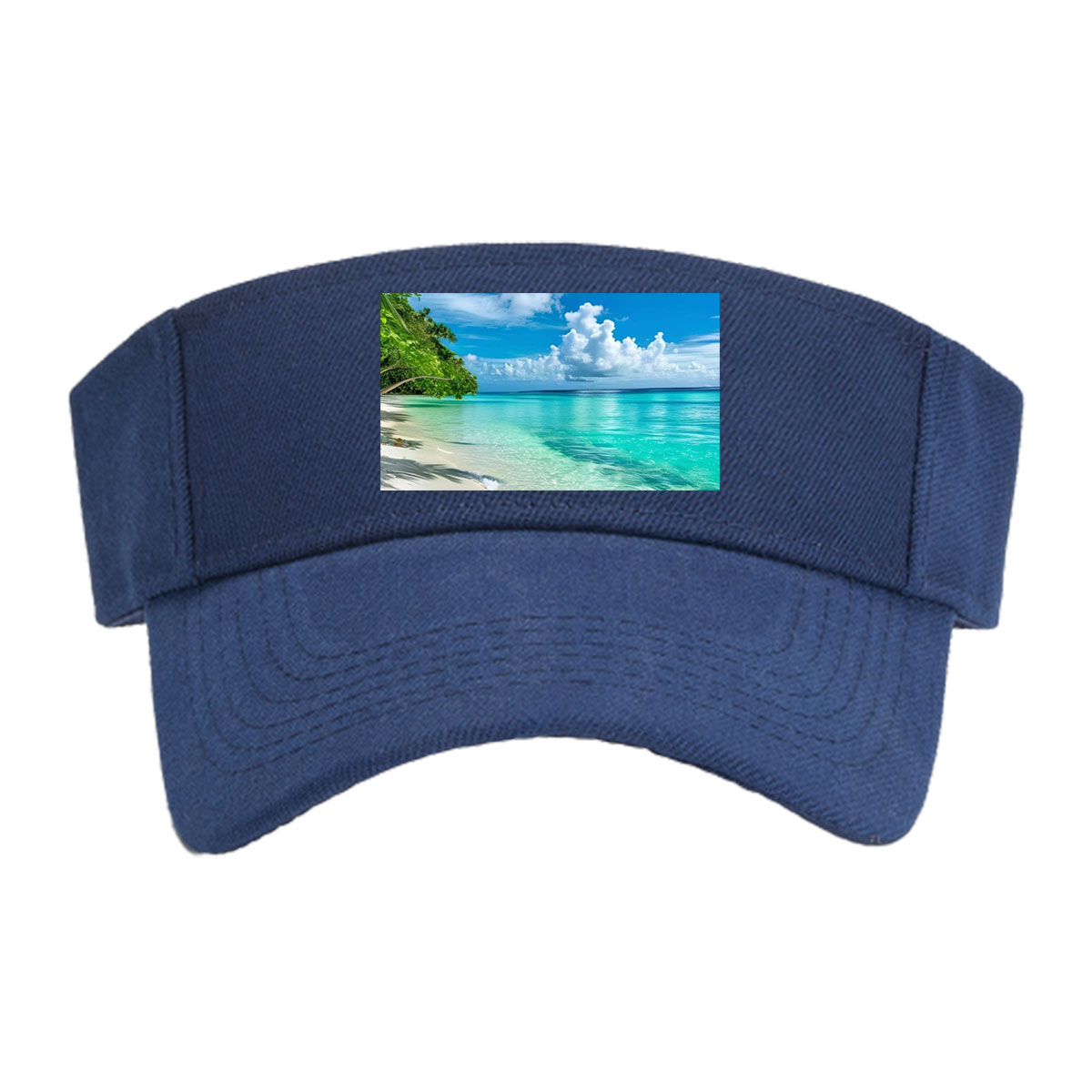 Tropical Beach with Crystal Clear Water and Palm Trees -  Visor cap