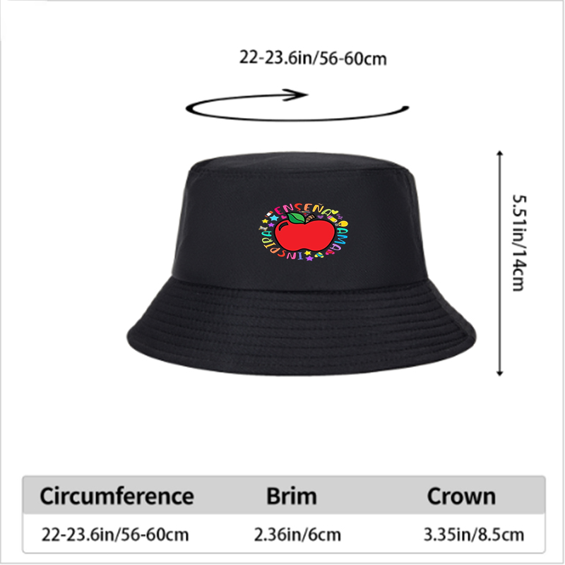 Unisex Classic Bucket Hat with Colorful Apple and 