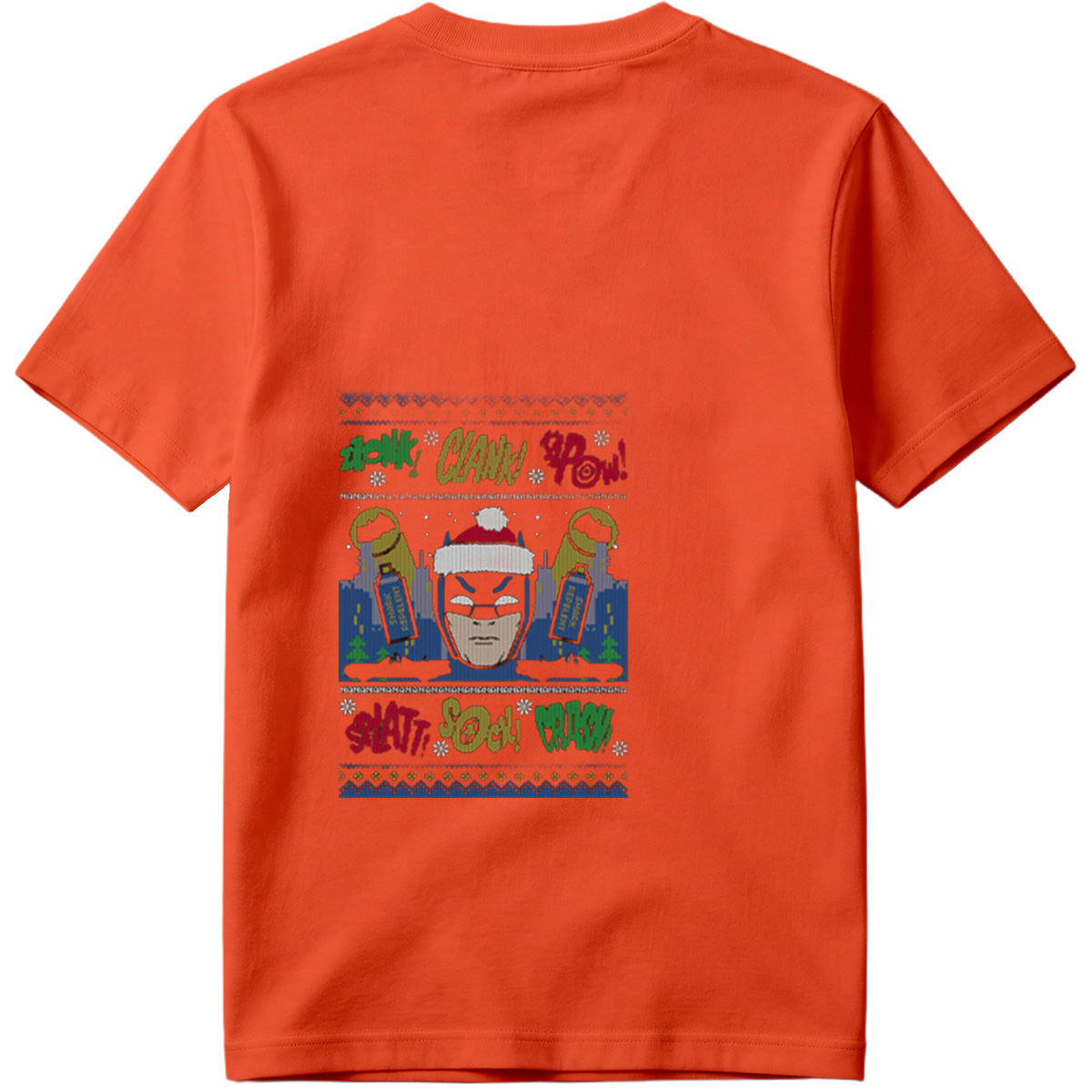 Batman Christmas Sweater with Comic Sound Effects - Tee