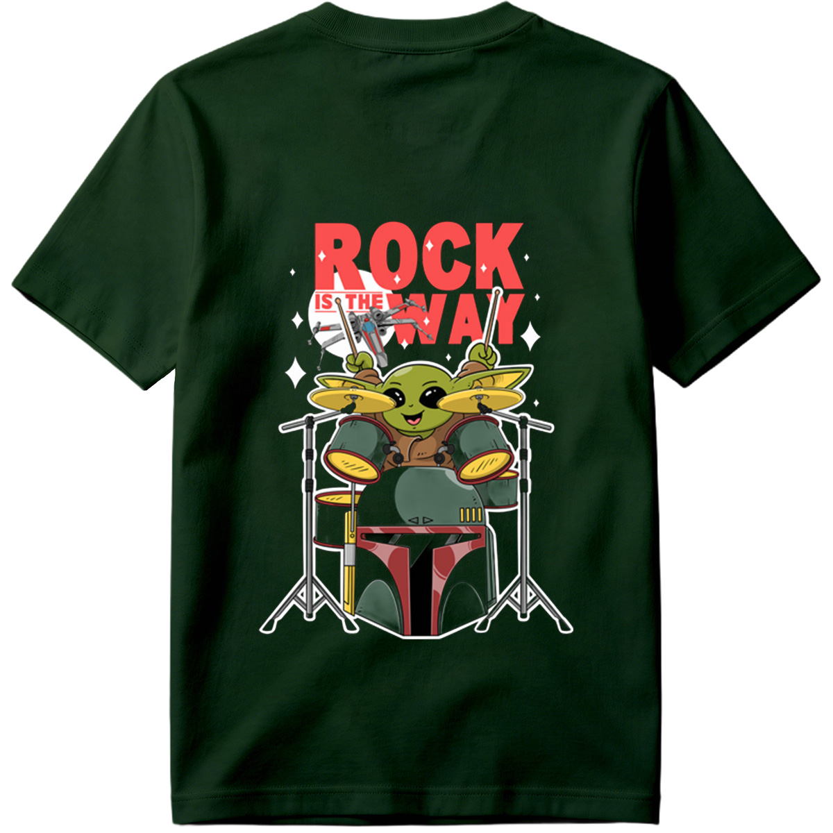 Baby Yoda Playing Drums Rock Is The Way - Tee