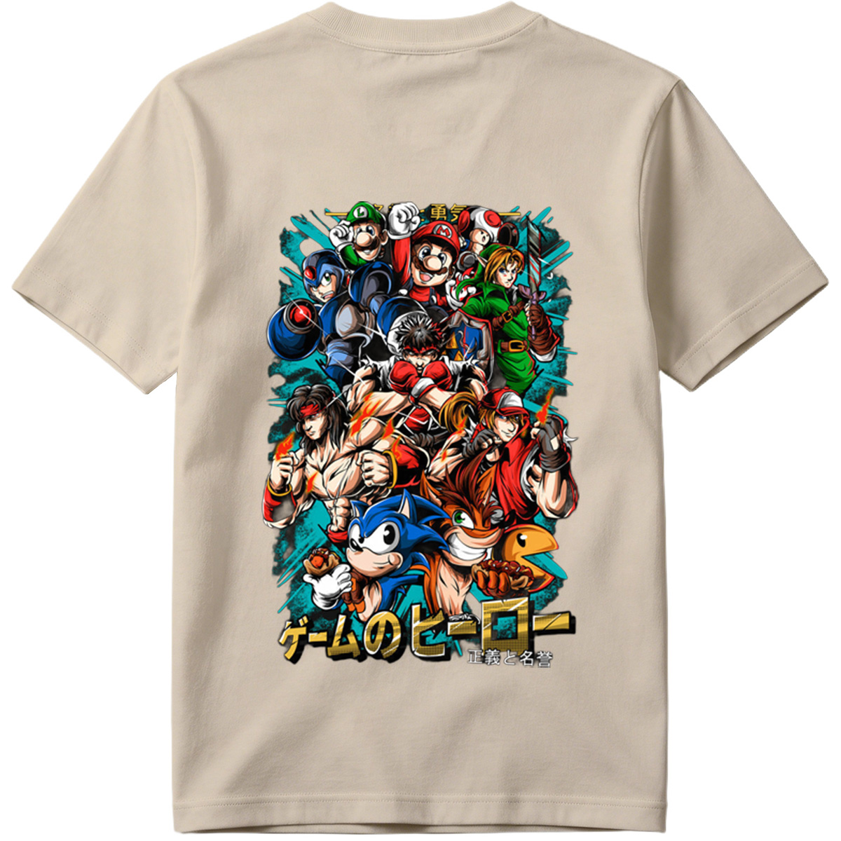 Game Heroes: Mario, Sonic, Link, Ryu, and More - Tee