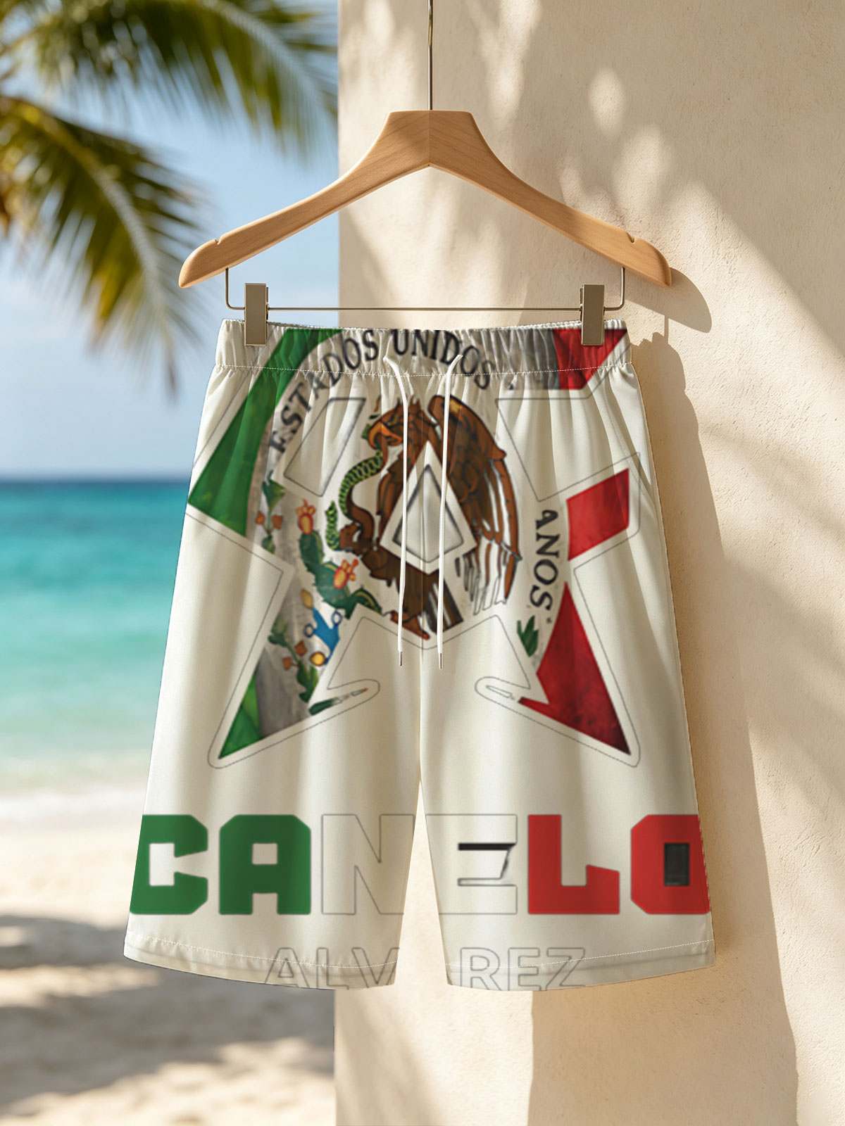 Canelo Alvarez: Mexican Boxing Legend with National Pride Symbol -  Beach shorts