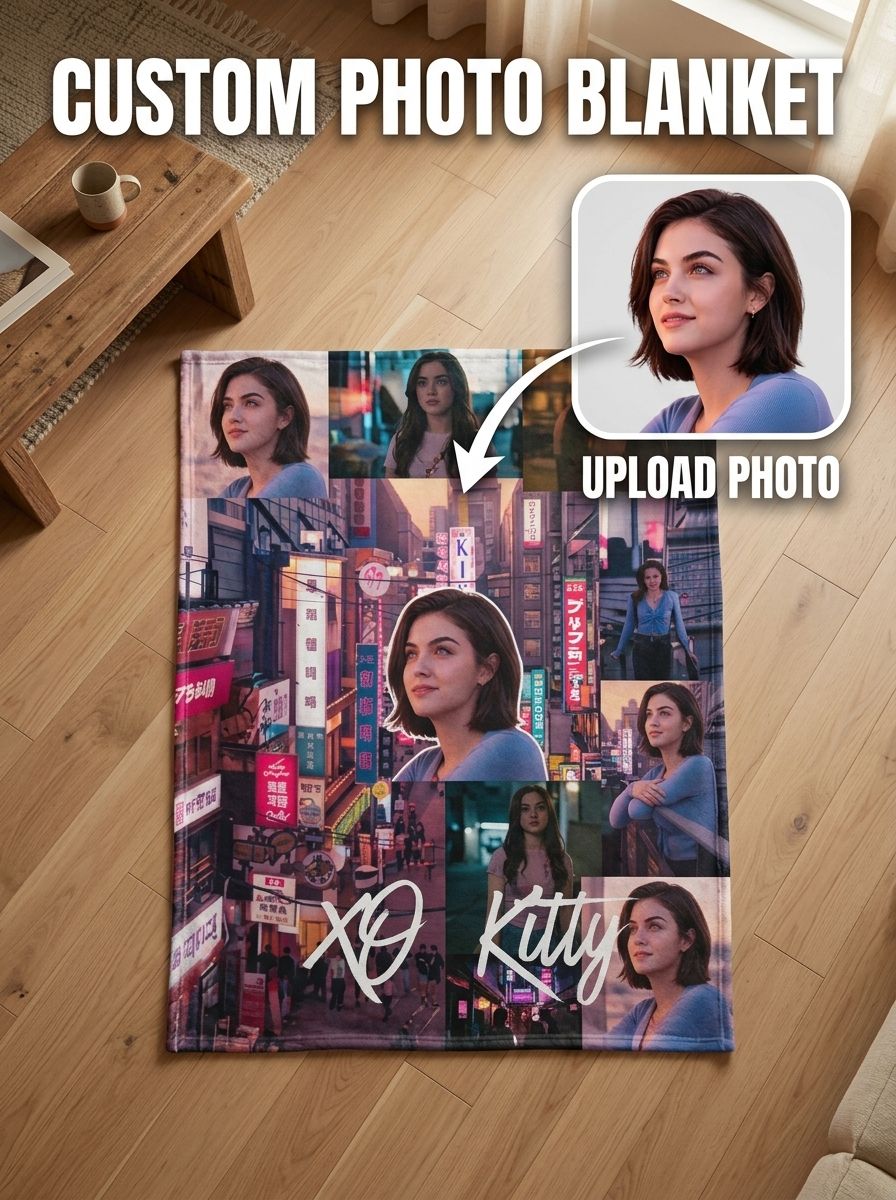 Custom Photo Face Blanket, Personalized Ultra-Soft Flannel Throw, Cozy Anti-Pilling Bed Blanket, Ideal Keepsake Gift
