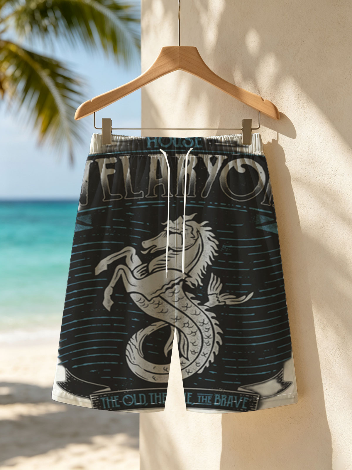 House Velaryon: The Old, the True, the Brave – Dragon Sigil Emblem -  Beach shorts