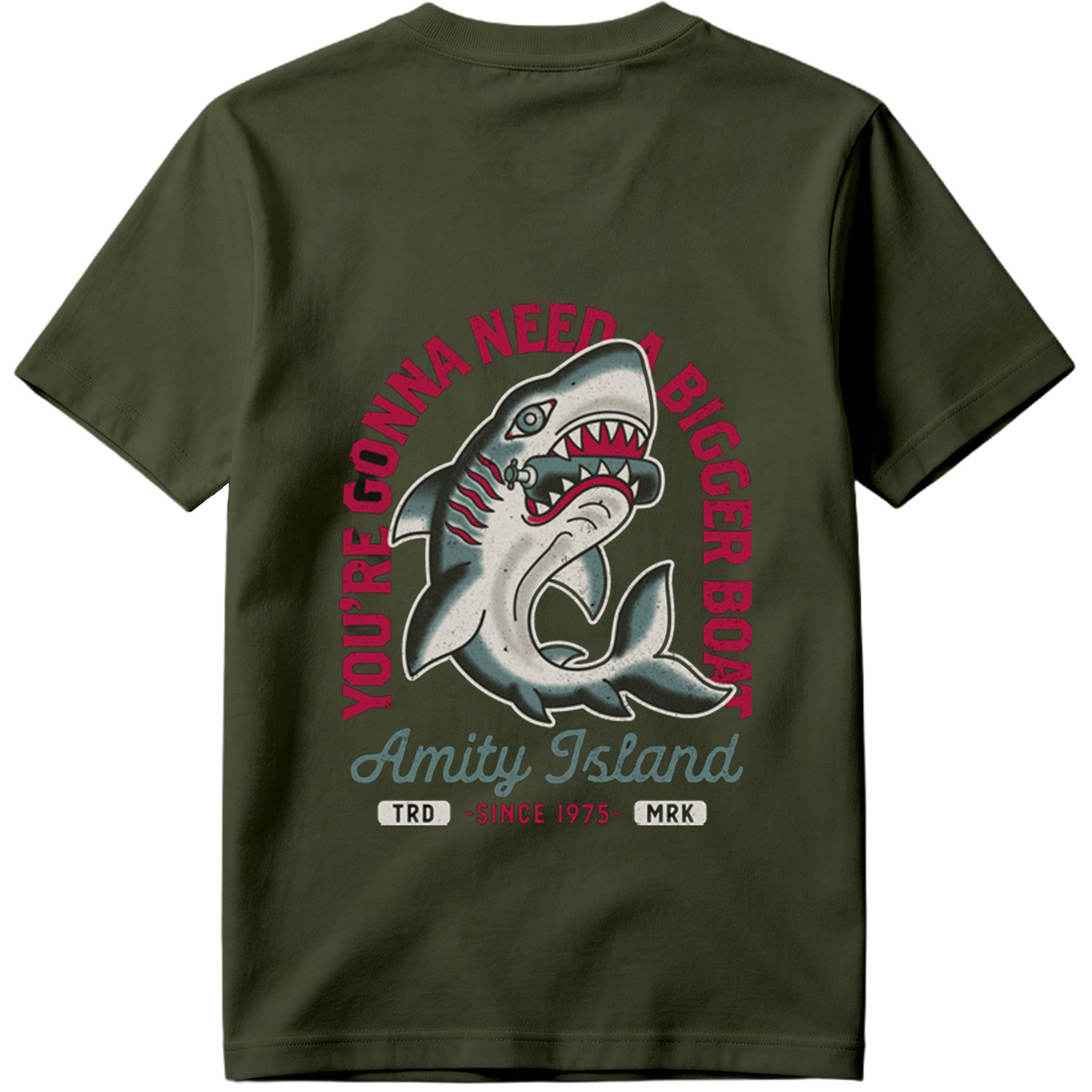 Jaws - Amity Island Shark Design - Tee