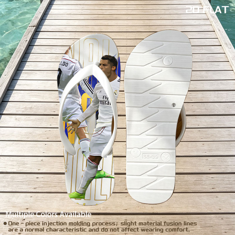 Cristiano Ronaldo Real Madrid 7 GOAT Football Legend -  flip-flops