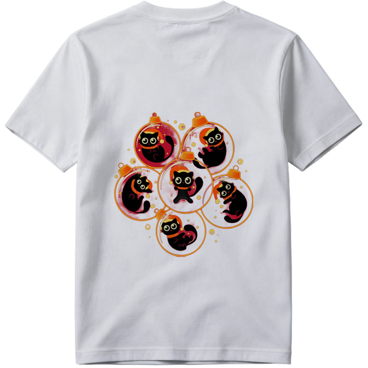 Black Cats in Christmas Ornaments - Tee