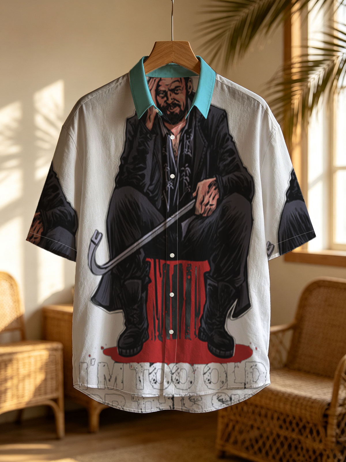 I'm Too Old For This Shit - Man with Cane on Stool -  Shirt
