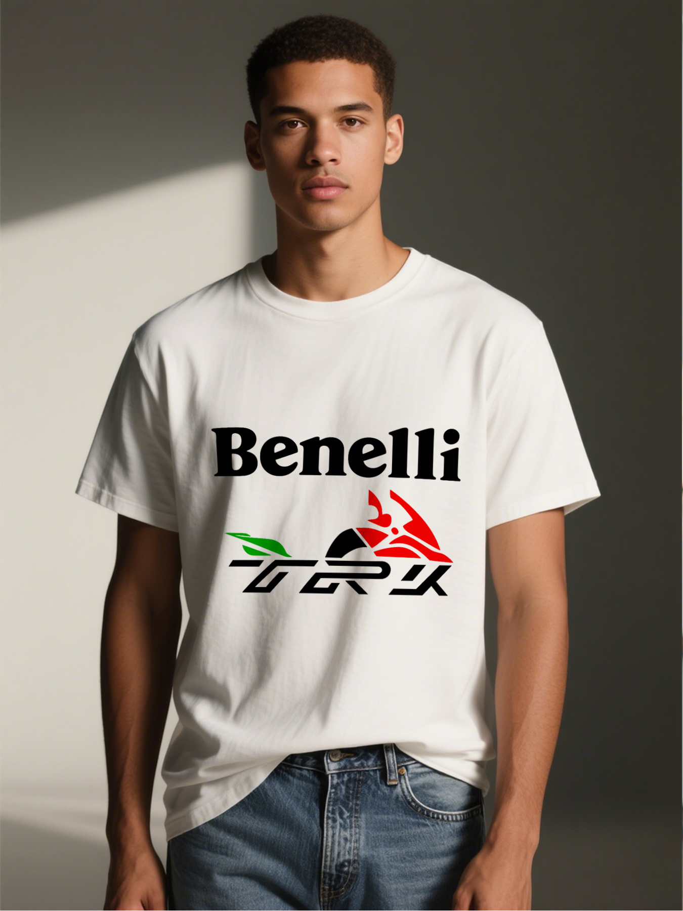 Men's Printed T-Shirt with Abstract Red and Green Graphic Design Casual Round Neck Lightweight Breathable Summer Short Sleeve Tee for Outdoor Activities and Everyday Wear Adult Men's Fashion Streetwear Style