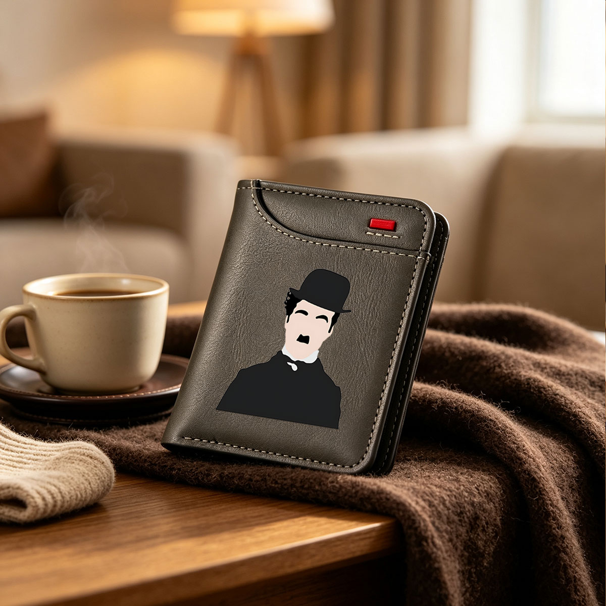 Sherlock Holmes in Classic Detective Attire - Vertical Style Wallet
