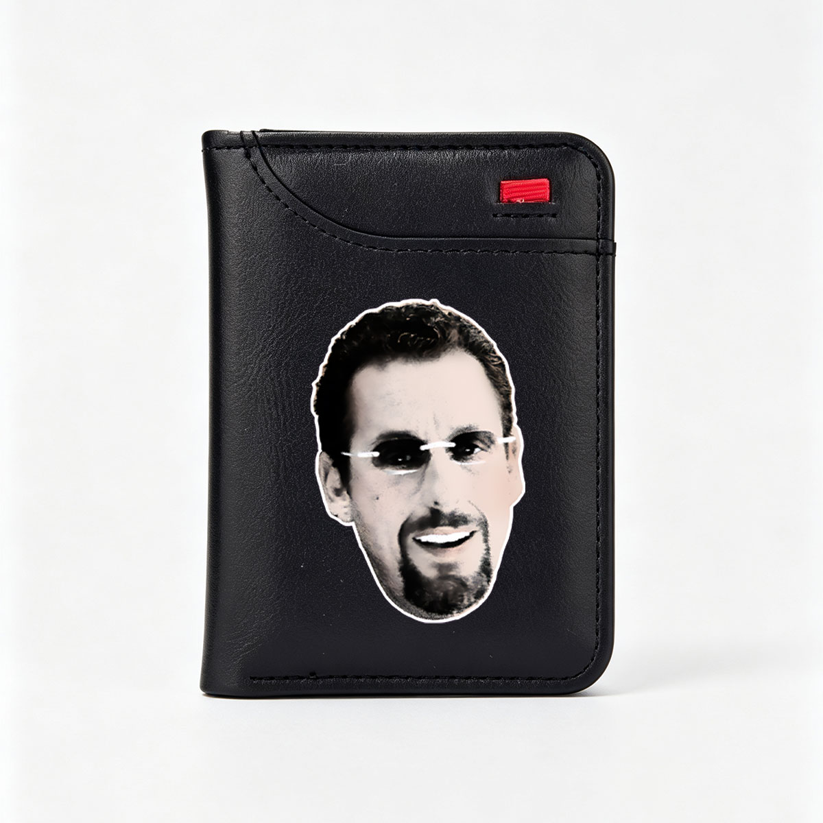 Man with Sunglasses and Beard, Smiling Portrait - Vertical Style Wallet