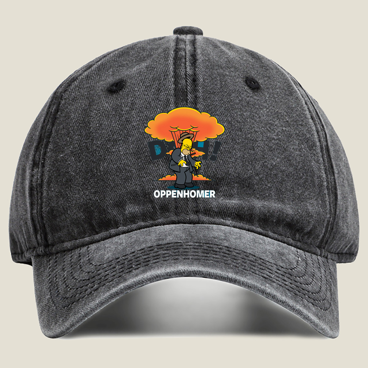 The Simpsons - Homer Simpson as Oppenheimer - Washed Denim - Baseball Cap