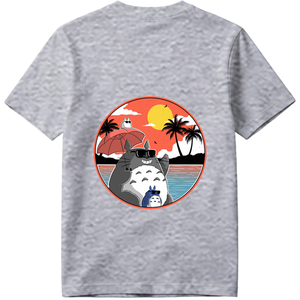 Totoro Family Beach Sunset - Tee
