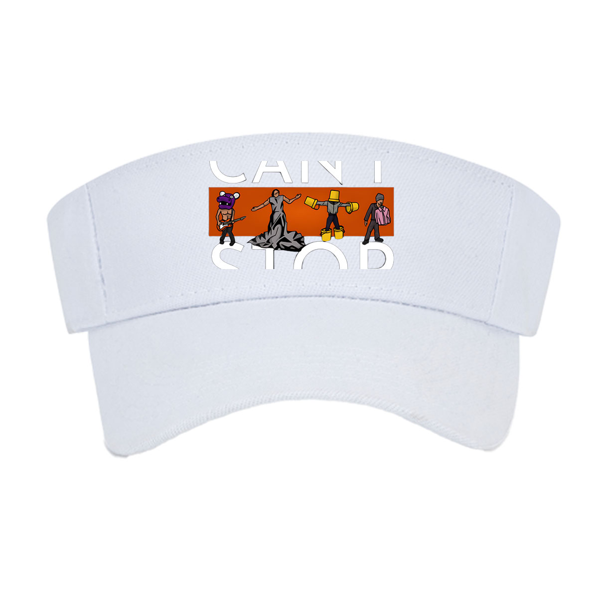 Can't Stop: Hippo Guitarist, Dancer, Bucket Man, and Pink Shirt Guy -  Visor cap