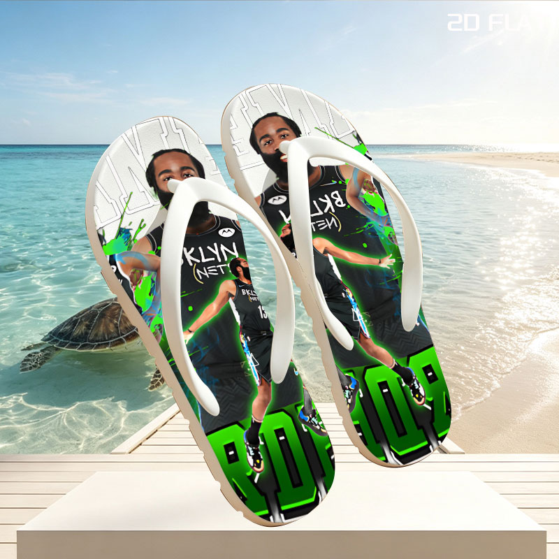 James Harden in Brooklyn Nets Jersey, Dynamic Basketball Action Pose -  flip-flops