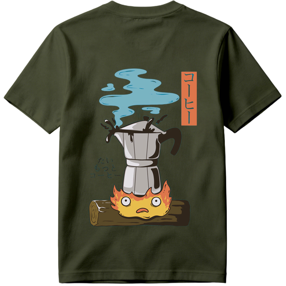 Coffee Pot and Flame Character - Tee