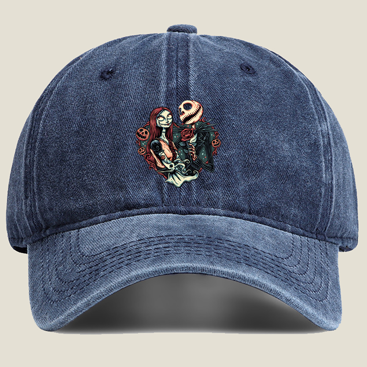 The Nightmare Before Christmas: Jack and Sally - Washed Denim - Baseball Cap