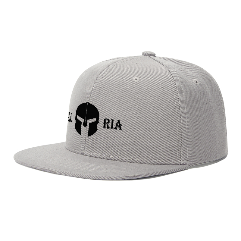 Flat Brim Baseball Cap Black Sparta Helmet Logo Streetwear Underground Skate Style for Basketball Court Skate Park Urban Lifestyle Skaters Rappers Streetwear Enthusiasts