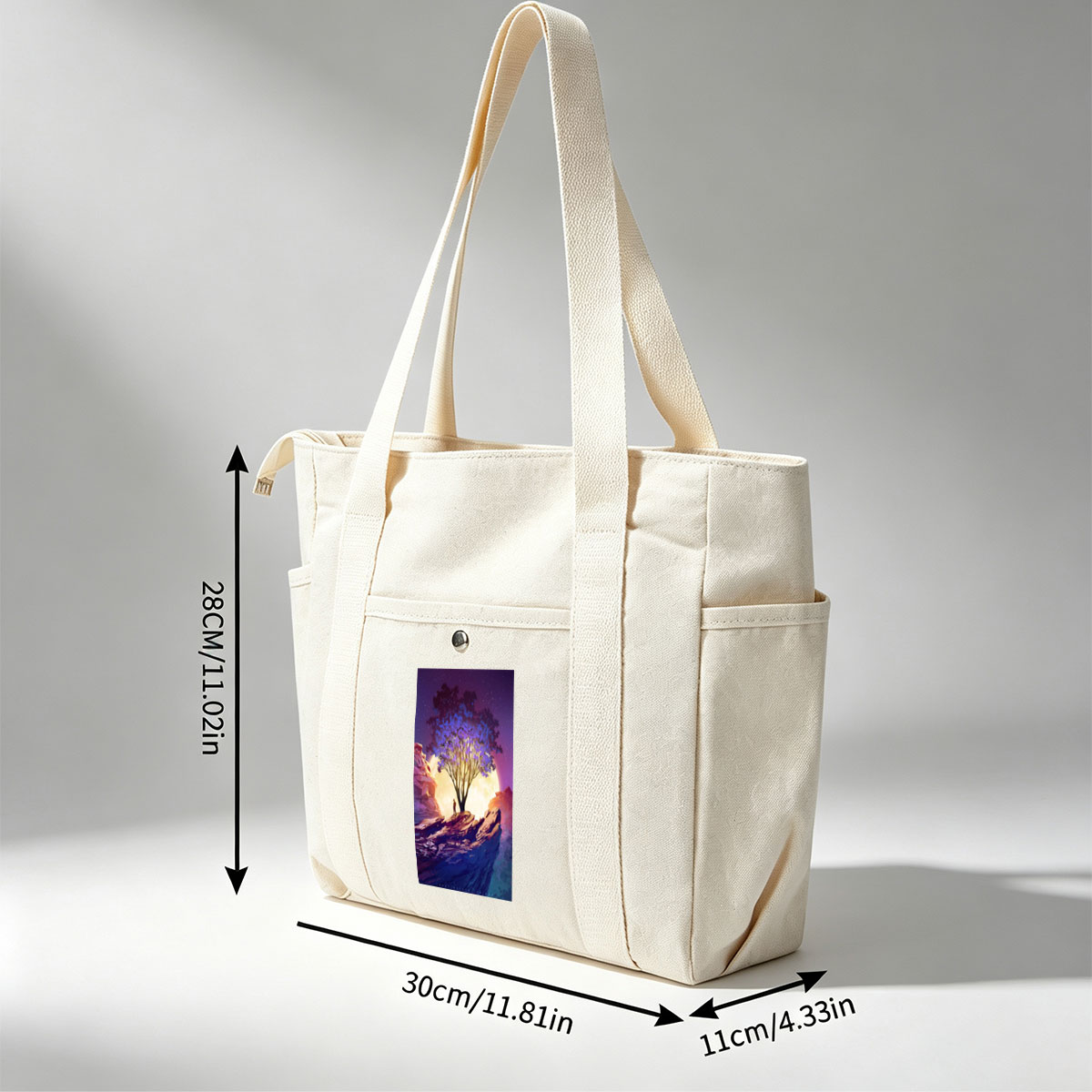 Imagine Dragons Dreamy Landscape with Purple Tree and Moonlit Sky - Multi-pocket bags