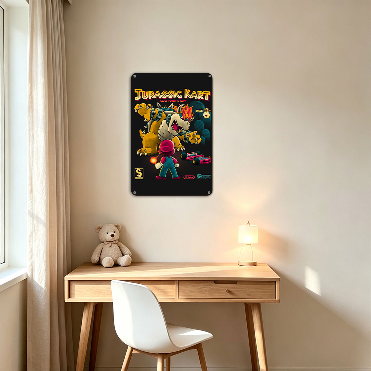 Jurassic Kart: Mario vs Bowser in a Prehistoric Race Adventure - painting