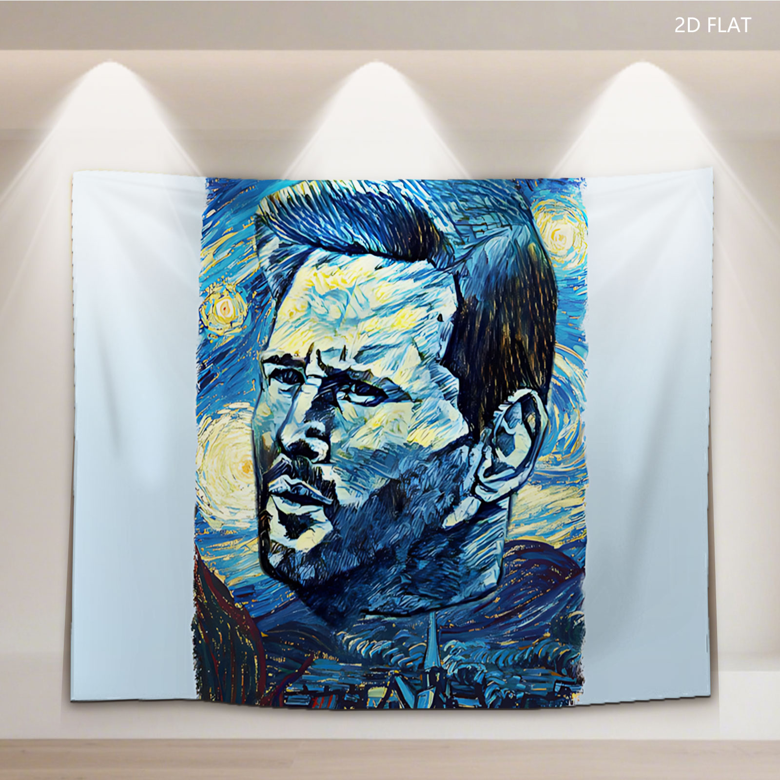 Vincent van Gogh Portrait in Starry Night Style - Tapestry