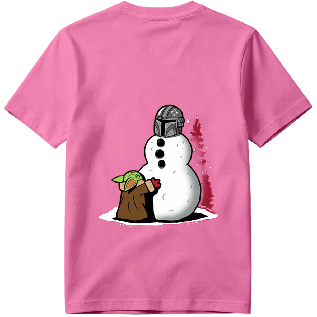 Mandalorian Snowman with Grogu - Tee