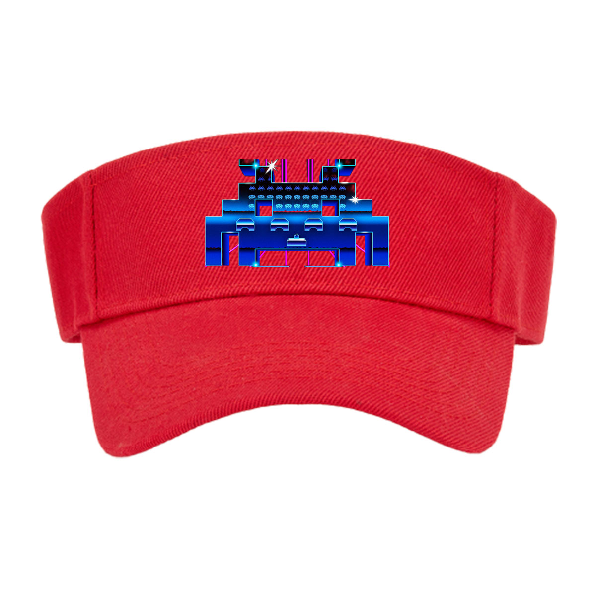 Space Invaders: Classic Arcade Game with Pixel Aliens and Neon Platforms -  Visor cap