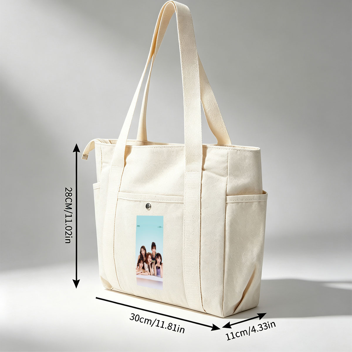 LE SSERAFIM Summer Beach Vibes Group Photo with Pastel Background and Stylish Outfits - Multi-pocket bags