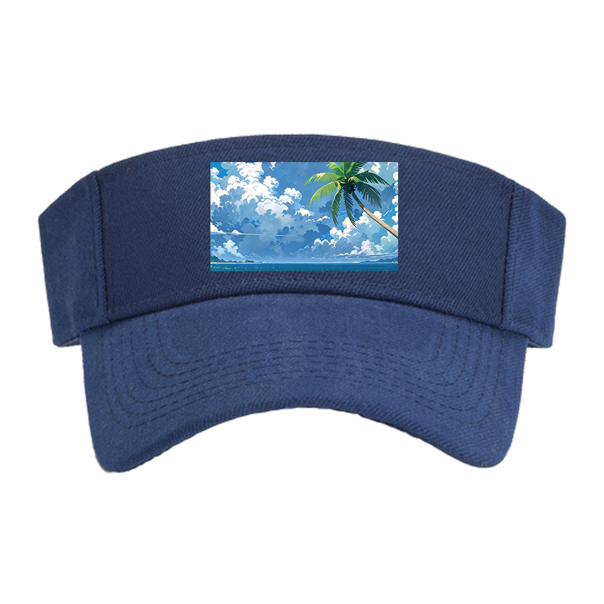 Tropical Beach with Palm Trees and Blue Sky -  Visor cap