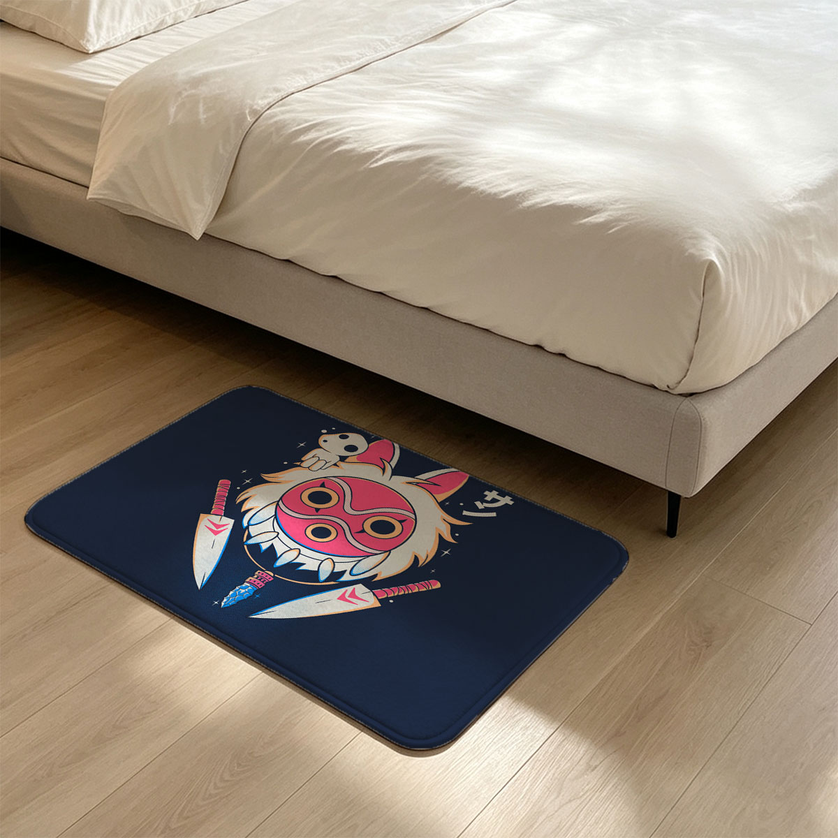 Princess Mononoke: San with Wolf Mask and Dual Blades - Flannel floor mat