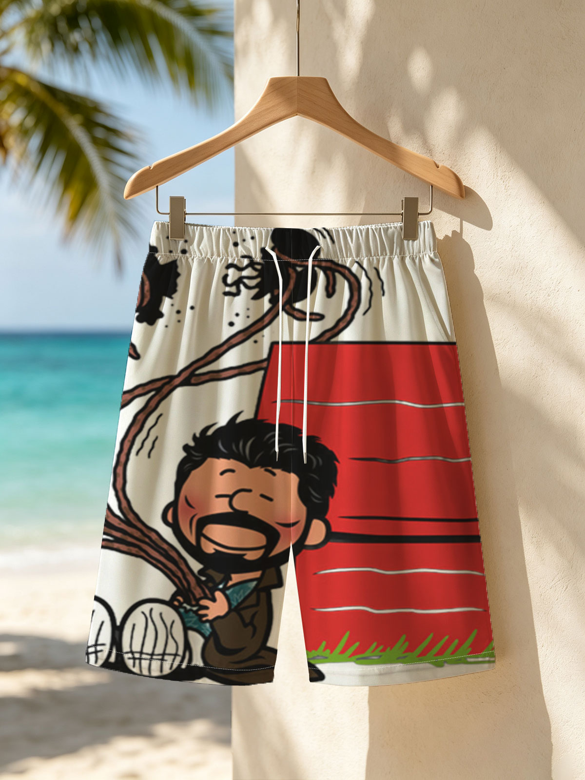 Man with Tentacles and Red Box -  Beach shorts