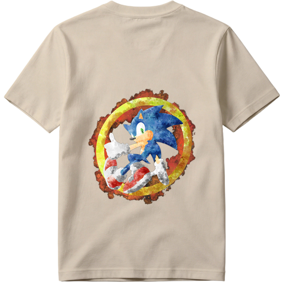 Sonic the Hedgehog in Watercolor Style - Tee
