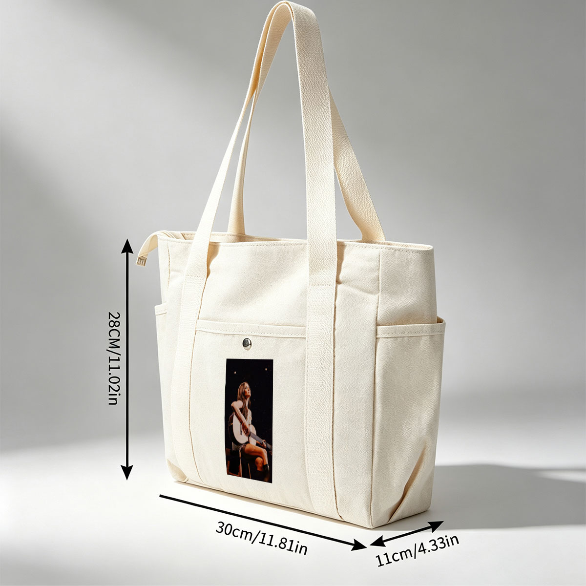 Lana Del Rey Playing Acoustic Guitar on Stage in a Starry Night Setting - Multi-pocket bags