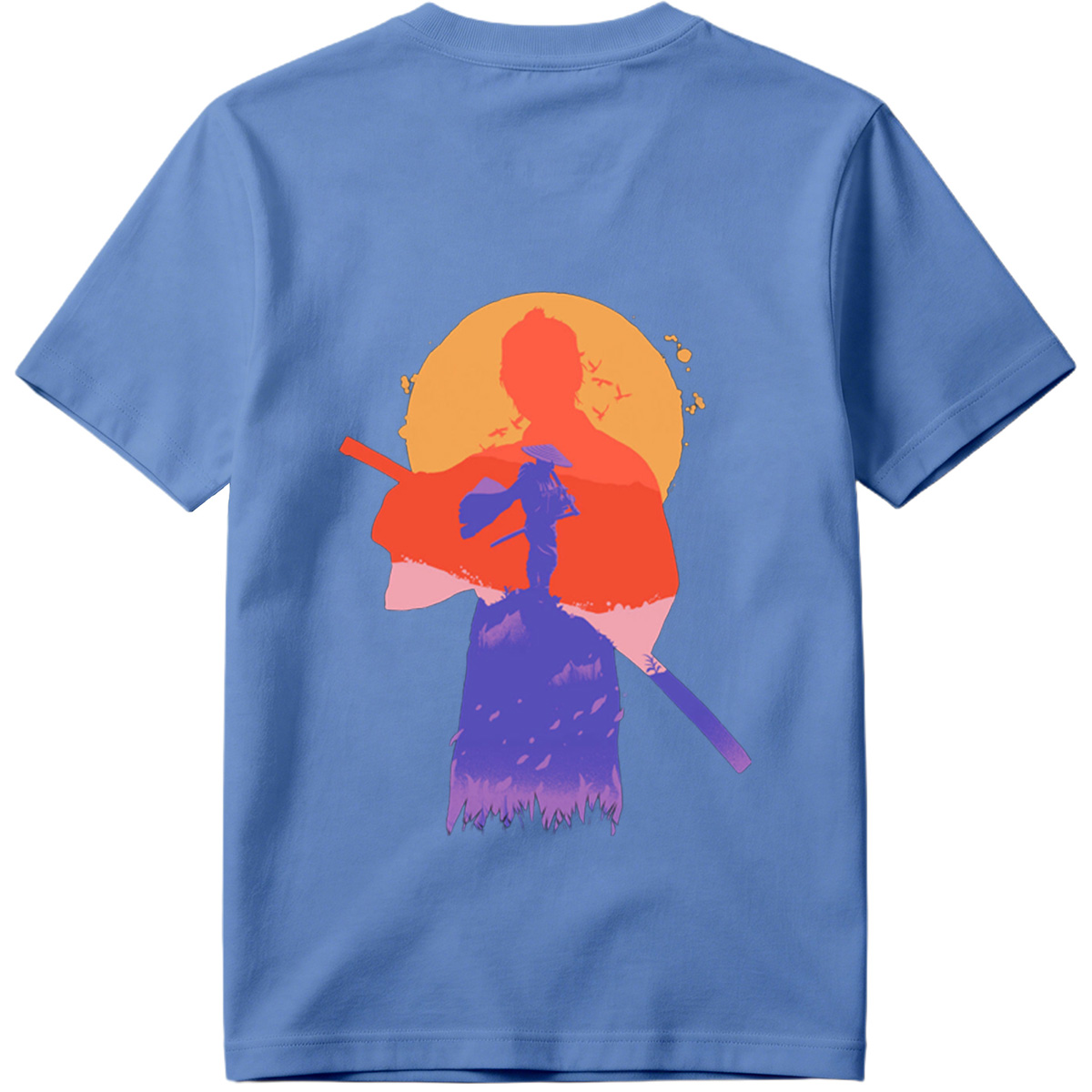 Samurai Silhouette at Sunset - Tee