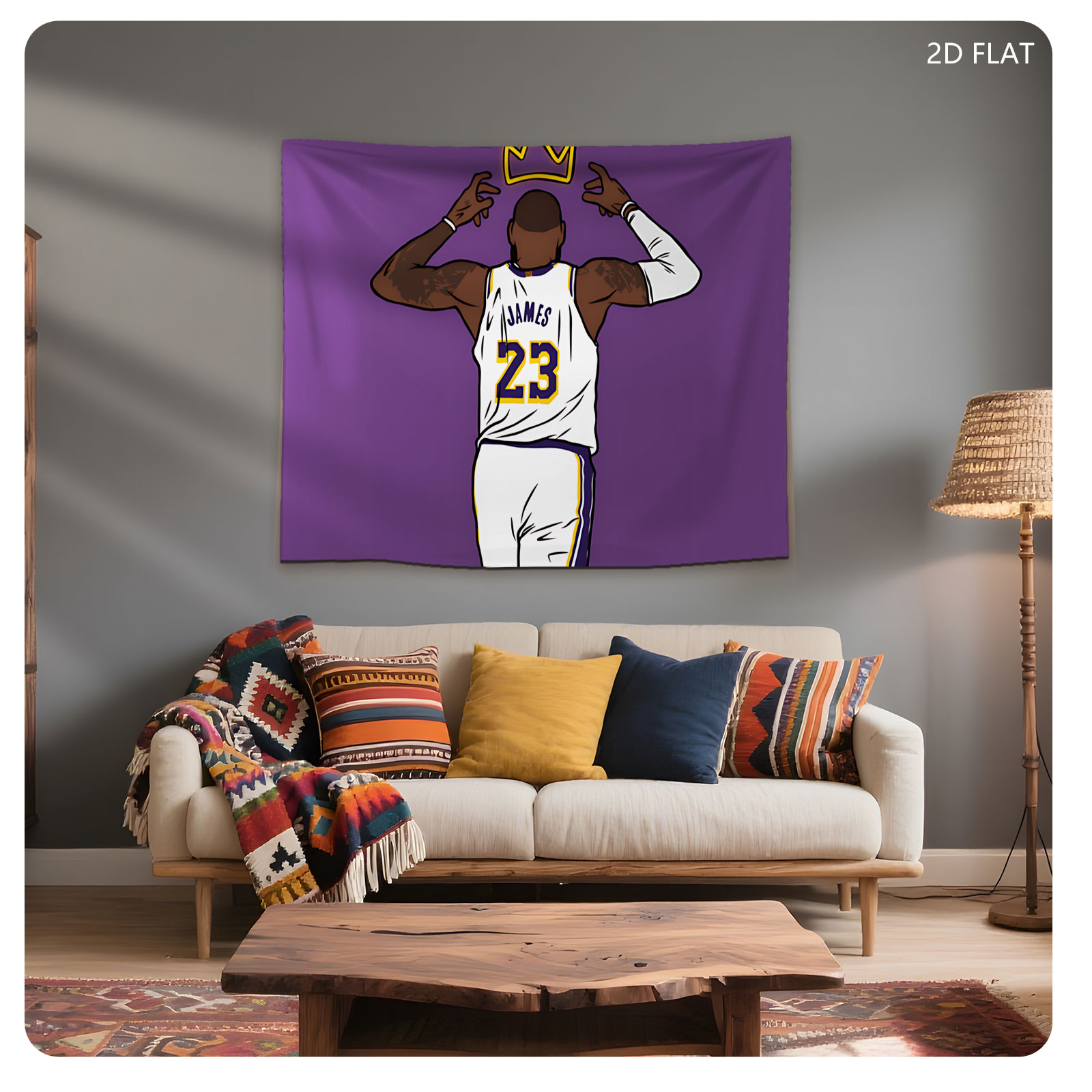 LeBron James #23 Lakers Crowned King - Tapestry