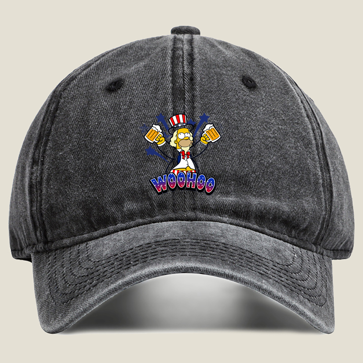 Simpsons Uncle Sam Woohoo - Washed Denim - Baseball Cap