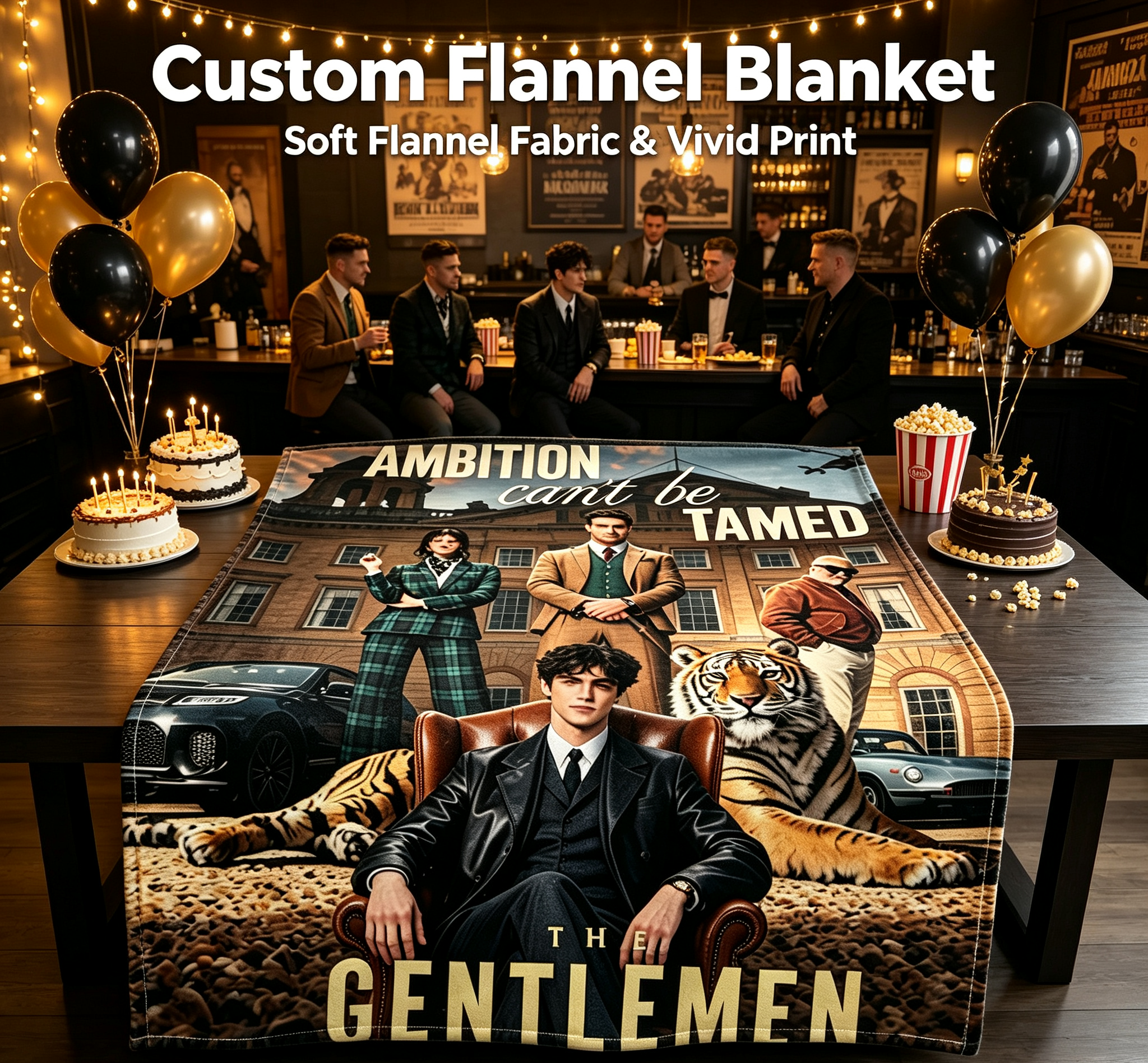 Custom Face Blanket The Gentlemen Season 2 Flannel Blanket Perfect for Fans of Crime Drama TV Series Ideal for Couch Time or as a Unique Gift for Movie Lovers