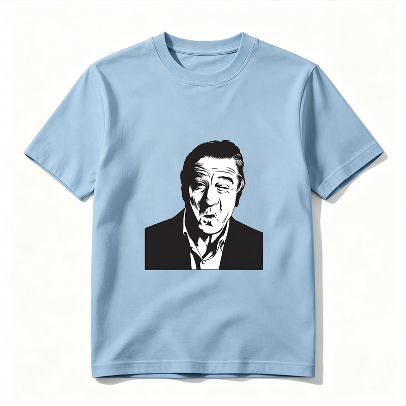 Robert De Niro in a stylized black and white portrait - Tee