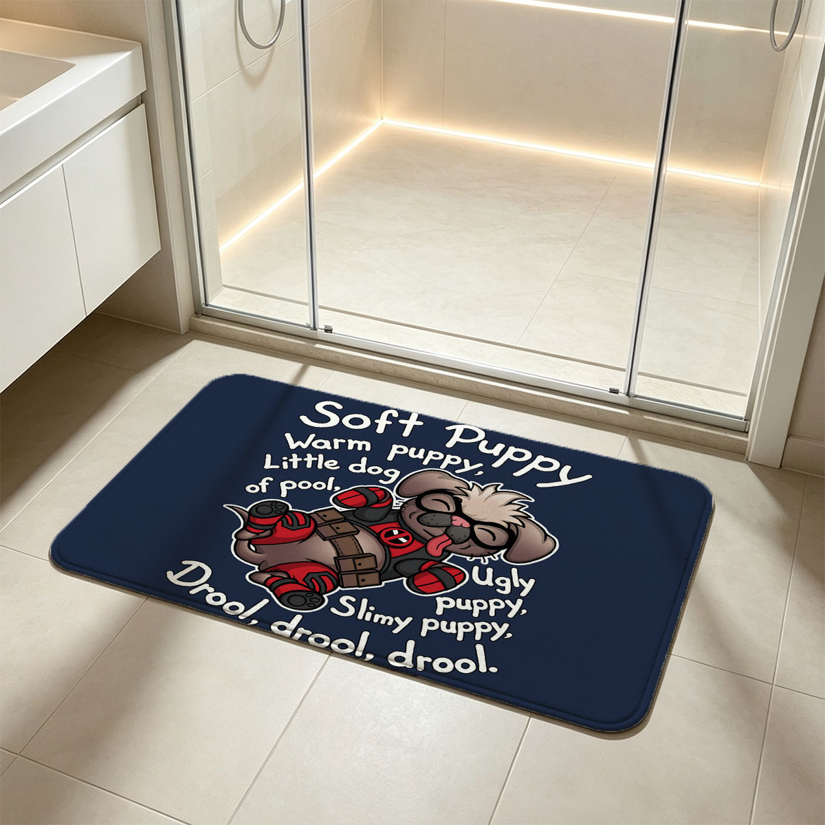 Deadpool Puppy: Soft, Warm, Slimy, Drool-Filled Fun - Flannel floor mat