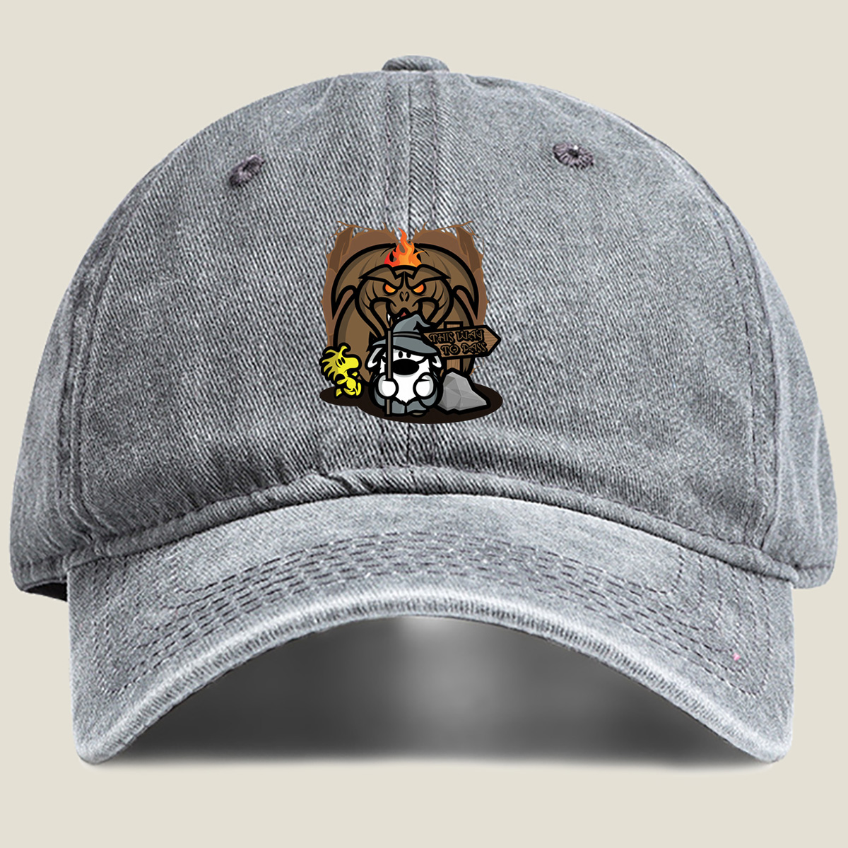 Pusheen and the Demon Gate - Washed Denim - Baseball Cap