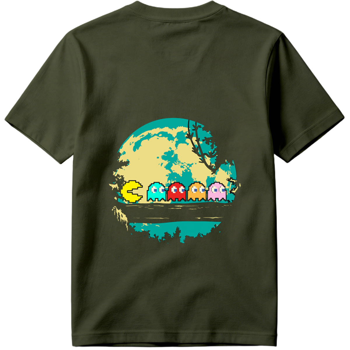 Pac-Man and Ghosts Under the Moon - Tee